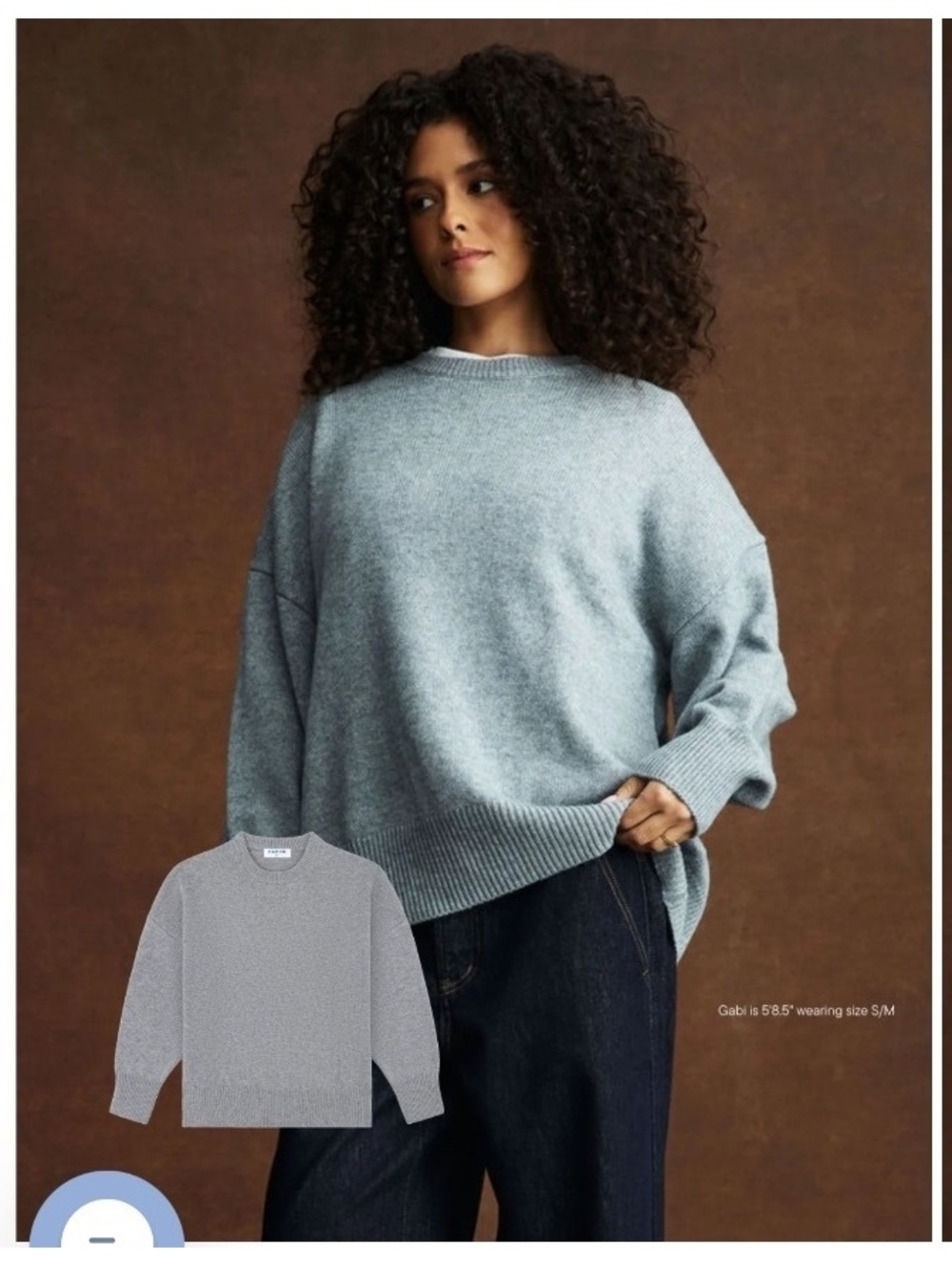 NWOT Parke Grey Wool Cashmere oversized v neck sweater L/XL